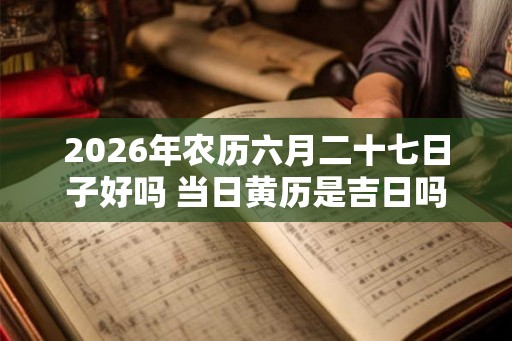 2026年农历六月二十七日子好吗 当日黄历是吉日吗
