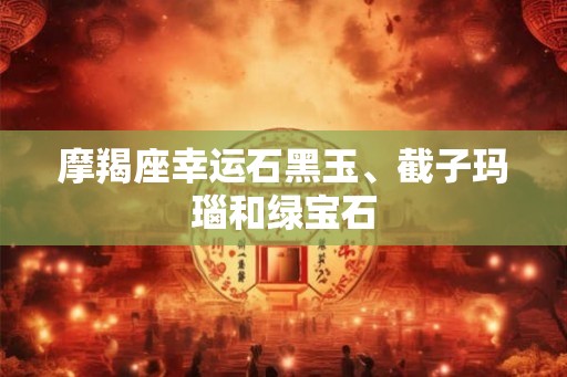 摩羯座幸运石黑玉、截子玛瑙和绿宝石