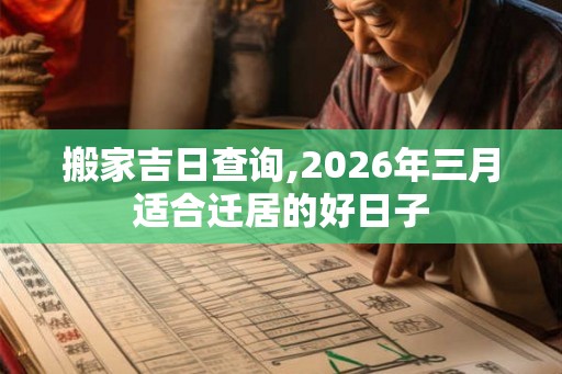 搬家吉日查询,2026年三月适合迁居的好日子 搬家吉日查询,2026年三月适合迁居的好日子