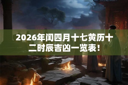 2026年闰四月十七黄历十二时辰吉凶一览表！