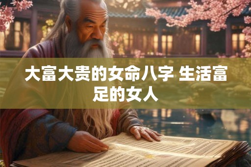 大富大贵的女命八字 生活富足的女人