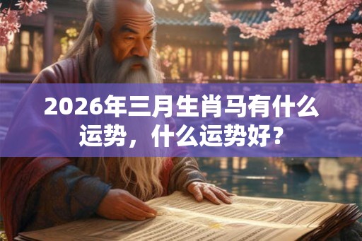 2026年三月生肖马有什么运势，什么运势好？