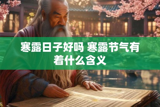 寒露日子好吗 寒露节气有着什么含义