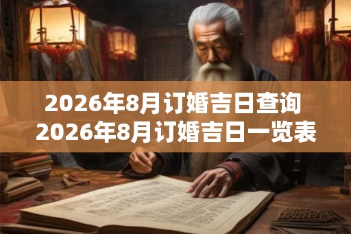 2026年8月订婚吉日查询 2026年8月订婚吉日一览表 2026年8月订婚吉日查询 2026年8月订婚吉日一览表