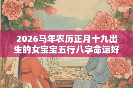 2026马年农历正月十九出生的女宝宝五行八字命运好吗？