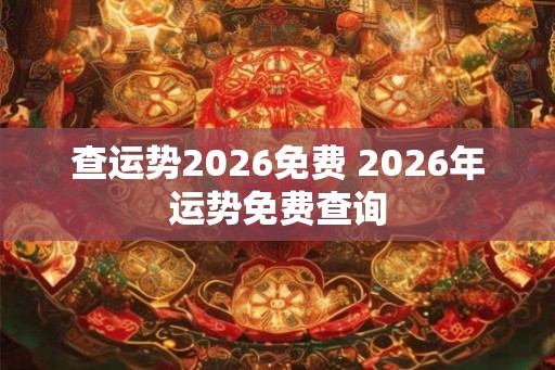 查运势2026免费 2026年运势免费查询 查运势2026免费 2026年运势免费查询