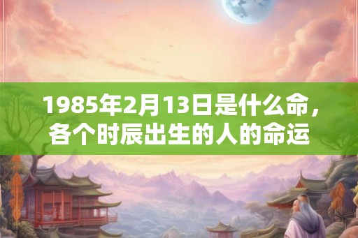 1985年2月13日是什么命，各个时辰出生的人的命运