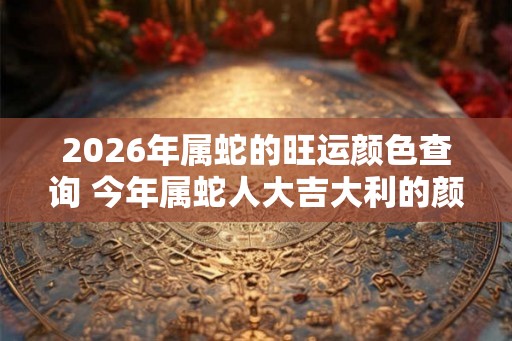 2026年属蛇的旺运颜色查询 今年属蛇人大吉大利的颜色
