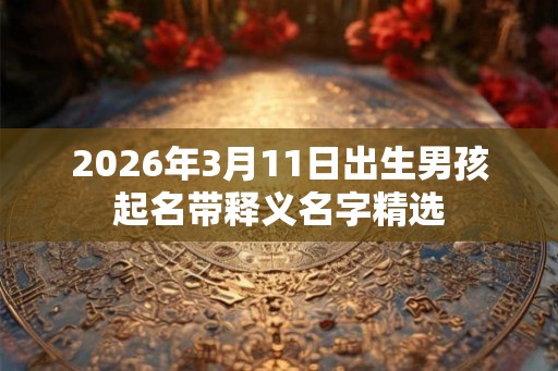 2026年3月11日出生男孩起名带释义名字精选