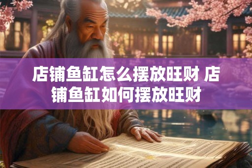 店铺鱼缸怎么摆放旺财 店铺鱼缸如何摆放旺财
