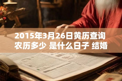 2015年3月26日黄历查询 农历多少 是什么日子 结婚吉时