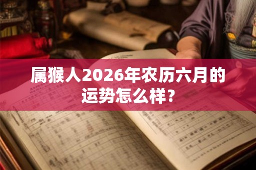 属猴人2026年农历六月的运势怎么样？