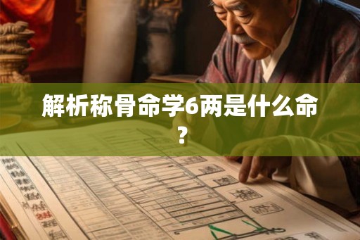 解析称骨命学6两是什么命？