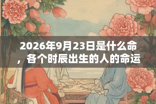 2026年9月23日是什么命，各个时辰出生的人的命运