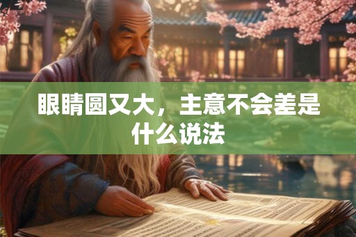 眼睛圆又大,主意不会差是什么说法 眼睛圆又大,主意不会差是什么说法