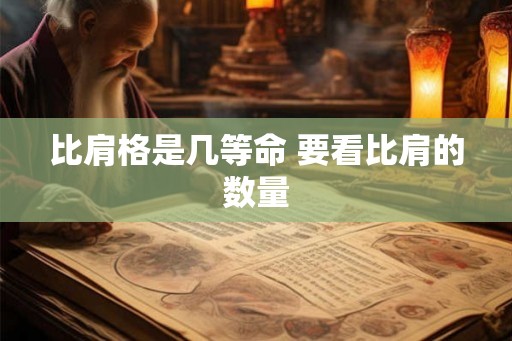 比肩格是几等命 要看比肩的数量