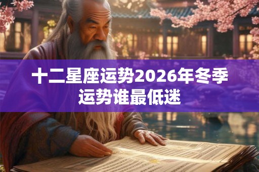 十二星座运势2026年冬季运势谁最低迷
