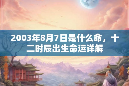 2003年8月7日是什么命，十二时辰出生命运详解