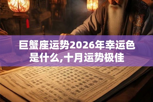 巨蟹座运势2026年幸运色是什么,十月运势极佳