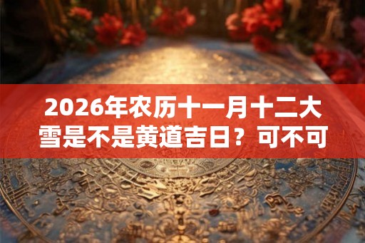 2026年农历十一月十二大雪是不是黄道吉日？可不可以祈福？
