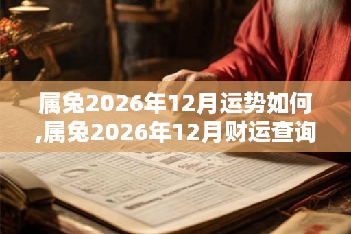 属兔2026年12月运势如何,属兔2026年12月财运查询