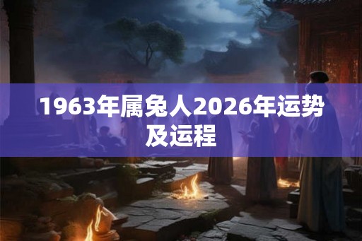 1963年属兔人2026年运势及运程