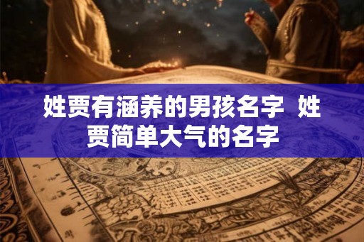 姓贾有涵养的男孩名字 姓贾简单大气的名字 姓贾有涵养的男孩名字 姓贾简单大气的名字