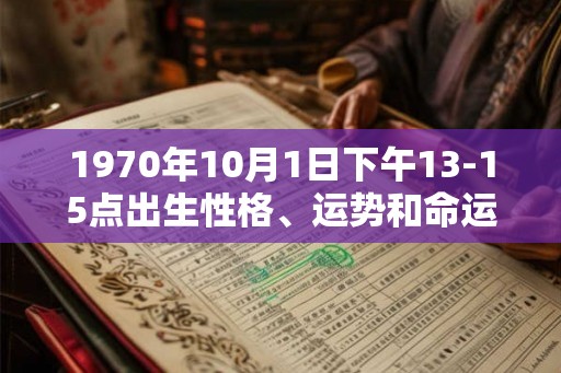 1970年10月1日下午13-15点出生性格、运势和命运