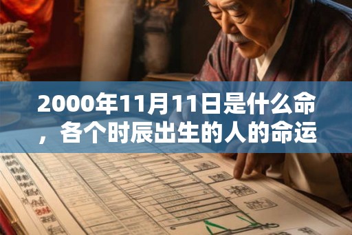 2000年11月11日是什么命，各个时辰出生的人的命运
