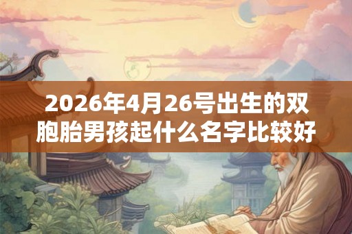 2026年4月26号出生的双胞胎男孩起什么名字比较好，五行属什么