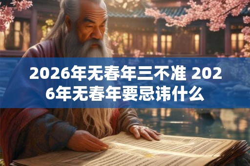 2026年无春年三不准 2026年无春年要忌讳什么