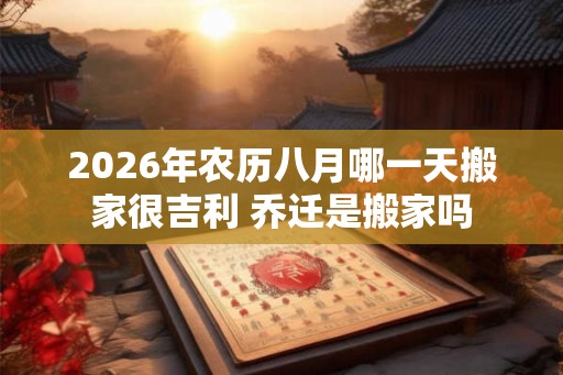 2026年农历八月哪一天搬家很吉利 乔迁是搬家吗