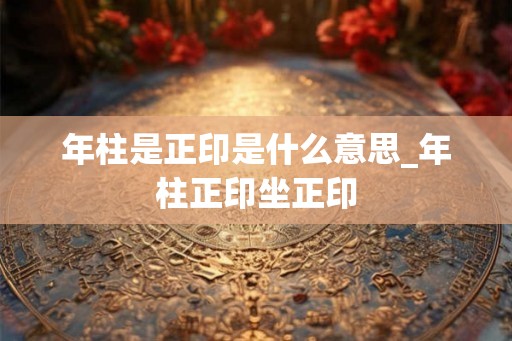 年柱是正印是什么意思_年柱正印坐正印