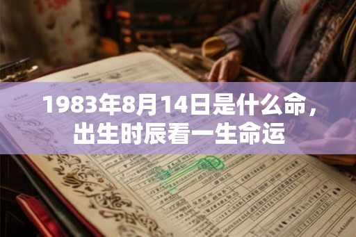 1983年8月14日是什么命，出生时辰看一生命运
