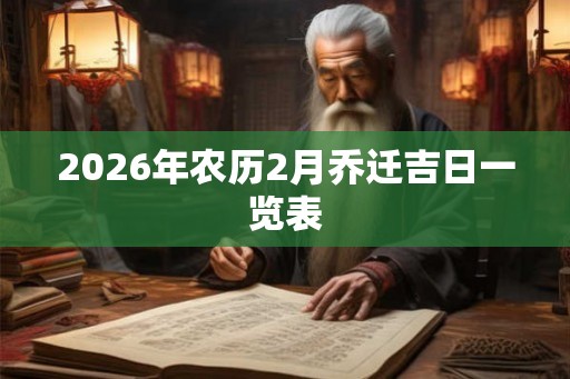 2026年农历2月乔迁吉日一览表