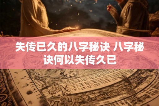 失传已久的八字秘诀 八字秘诀何以失传久已