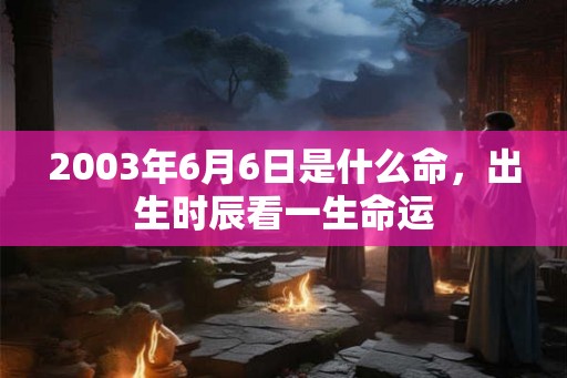 2003年6月6日是什么命，出生时辰看一生命运