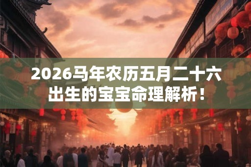 2026马年农历五月二十六出生的宝宝命理解析！