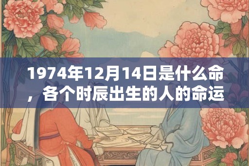 1974年12月14日是什么命，各个时辰出生的人的命运
