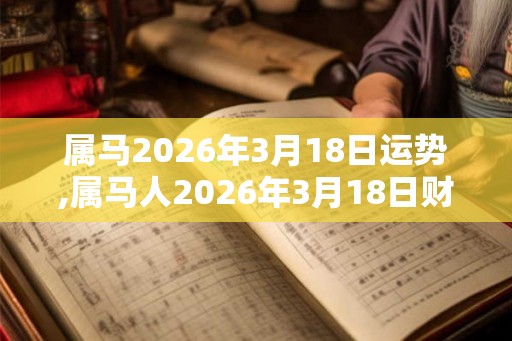 属马2026年3月18日运势,属马人2026年3月18日财运,生肖马2026年3月18日运势