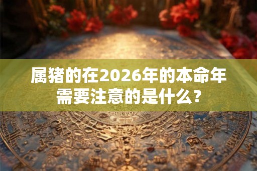 属猪的在2026年的本命年需要注意的是什么？