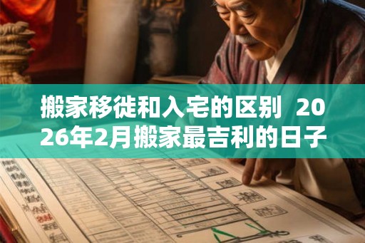 搬家移徙和入宅的区别  2026年2月搬家最吉利的日子