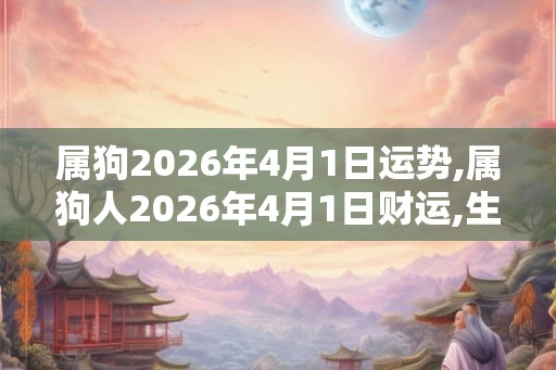 属狗2026年4月1日运势,属狗人2026年4月1日财运,生肖狗2026年4月1日运势