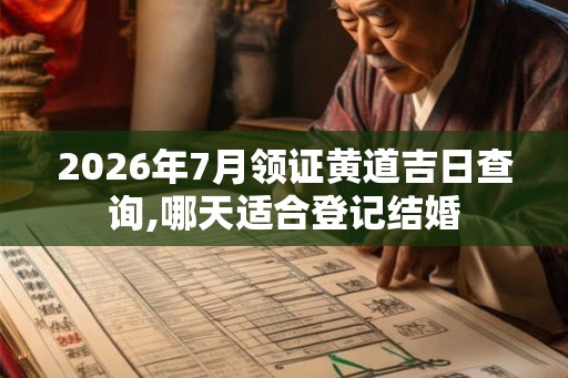 2026年7月领证黄道吉日查询,哪天适合登记结婚