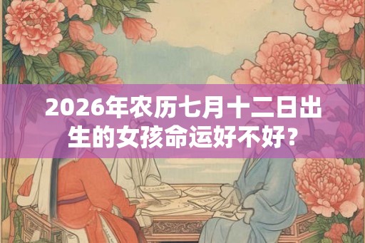 2026年农历七月十二日出生的女孩命运好不好？