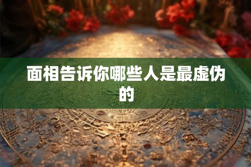 面相告诉你哪些人是最虚伪的