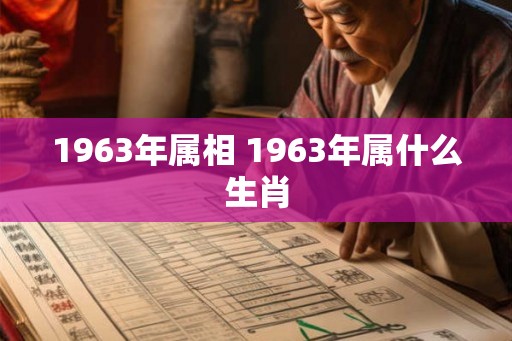 1963年属相 1963年属什么生肖