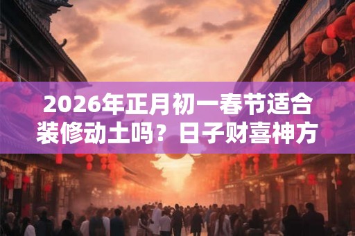 2026年正月初一春节适合装修动土吗？日子财喜神方位？
