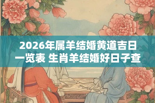 2026年属羊结婚黄道吉日一览表 生肖羊结婚好日子查询