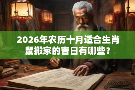 2026年农历十月适合生肖鼠搬家的吉日有哪些？
